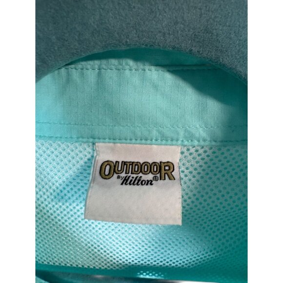 Men's Outdoor Fishing Shirt XL West FL Embroidered By Hilton Turquoise With Me - Picture 5 of 8